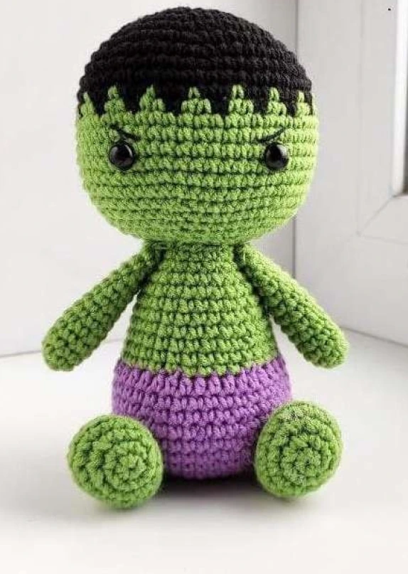Baby Superhero Amigurumi Crochet Pattern PDF | Easy Little Green Monster Plush Toy Pattern | DIY Chibi Superhero Plushie