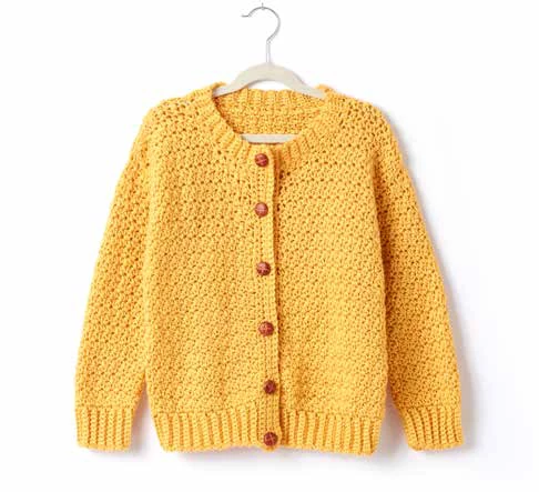 Adults Crochet Crew Neck Cardigan
