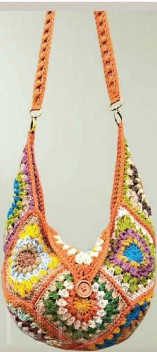 Boho granny square bag visual from source page 15