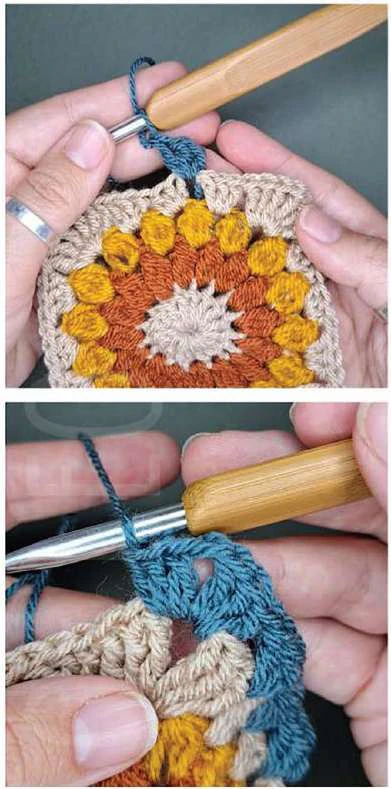 Boho granny square bag visual from source page 7