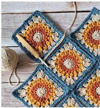 Boho granny square bag visual from source page 8