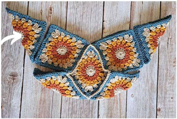 Boho granny square bag visual from source page 9