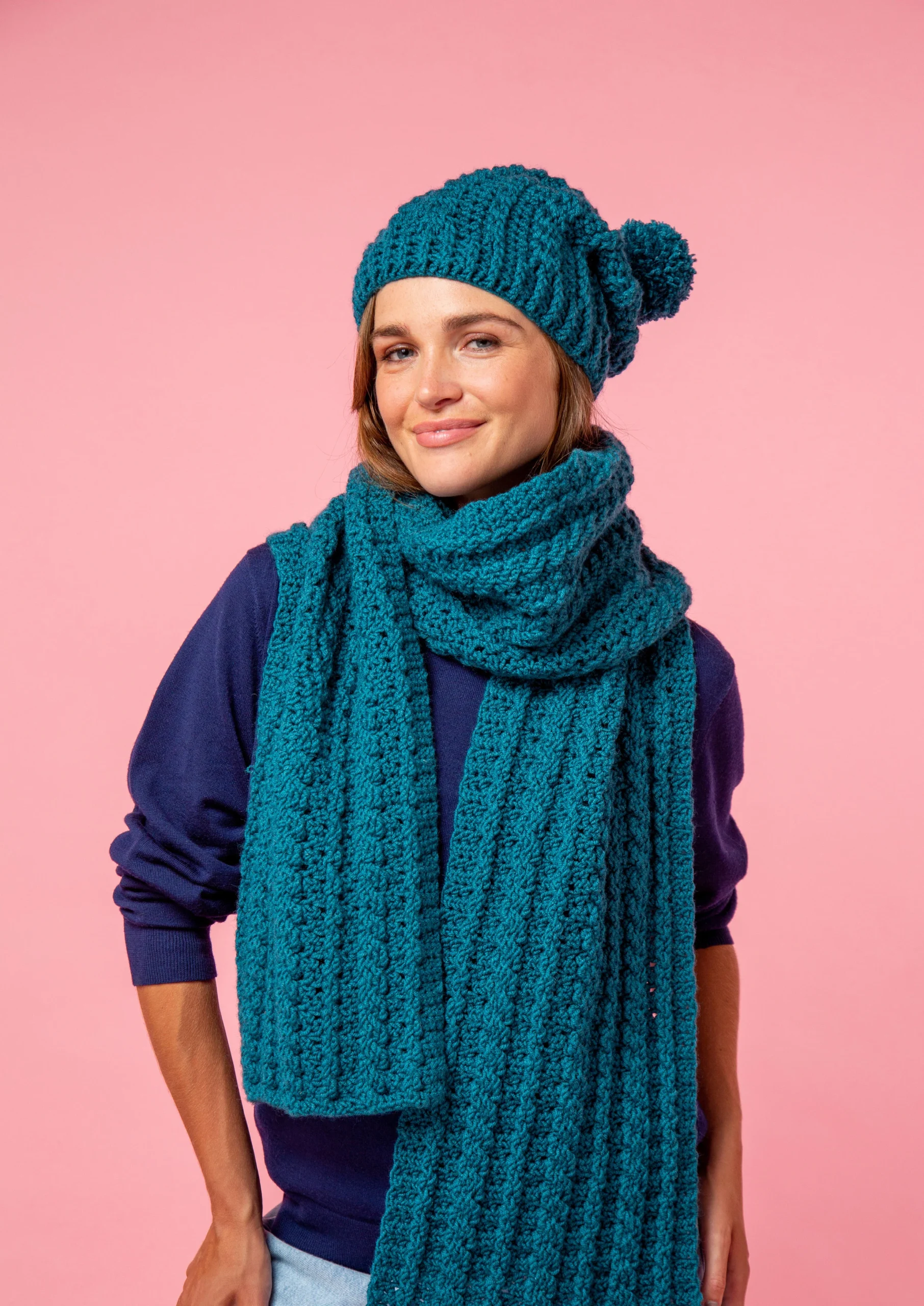 Cinnamon Swril Hat & Scarf Set