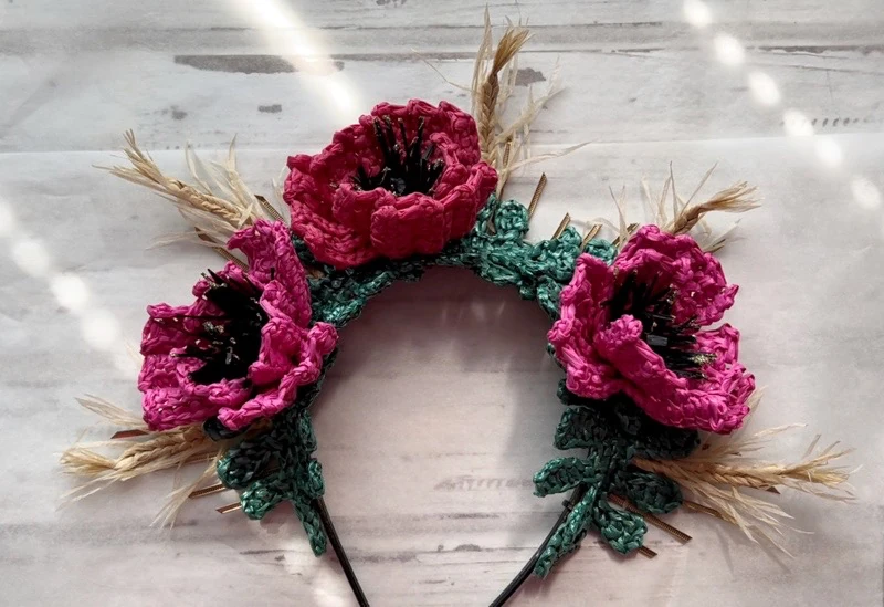DIY Floral headband visual from source page 32