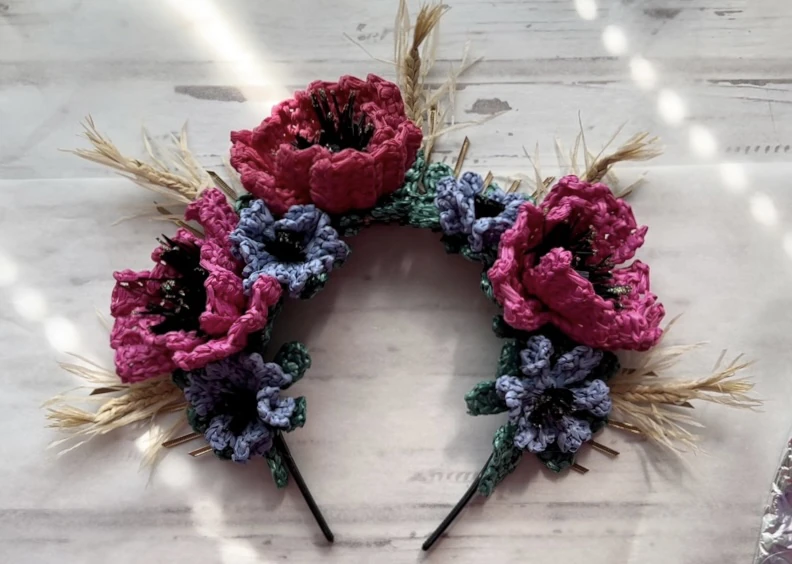 DIY Floral headband visual from source page 32
