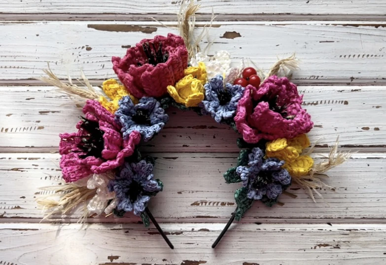 DIY Floral headband visual from source page 34