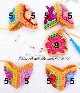 Granny squares dinausor visual from source page 15