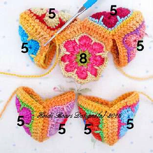 Granny squares dinausor visual from source page 15