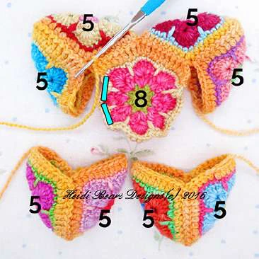 Granny squares dinausor visual from source page 16