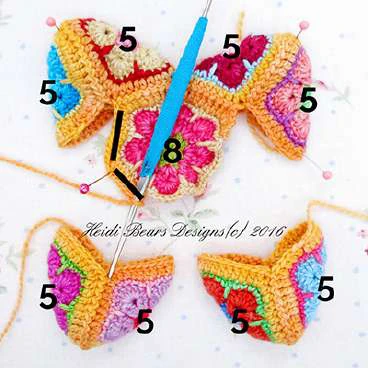 Granny squares dinausor visual from source page 16