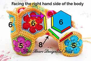Granny squares dinausor visual from source page 18