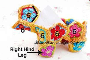 Granny squares dinausor visual from source page 21