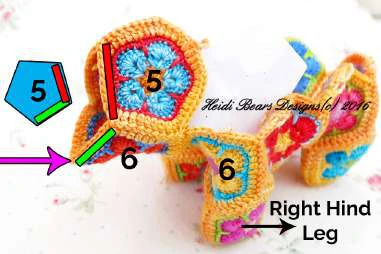 Granny squares dinausor visual from source page 21