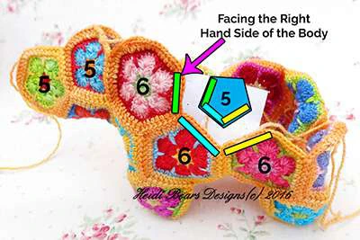 Granny squares dinausor visual from source page 22