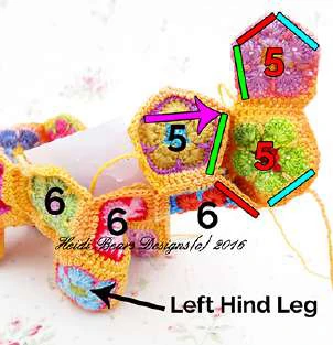 Granny squares dinausor visual from source page 22