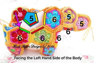 Granny squares dinausor visual from source page 23
