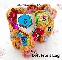 Granny squares dinausor visual from source page 23