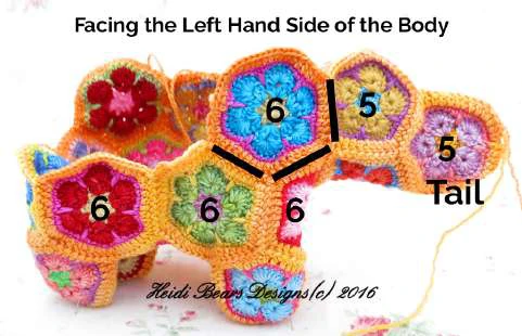 Granny squares dinausor visual from source page 23