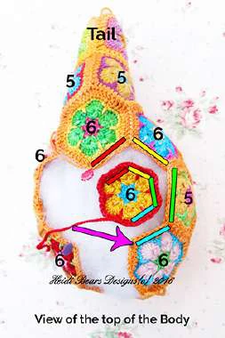 Granny squares dinausor visual from source page 24