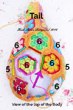 Granny squares dinausor visual from source page 24