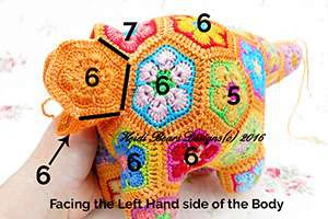 Granny squares dinausor visual from source page 25
