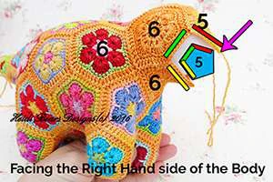 Granny squares dinausor visual from source page 26