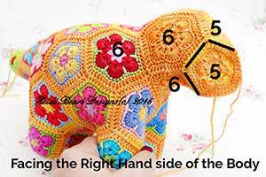 Granny squares dinausor visual from source page 26