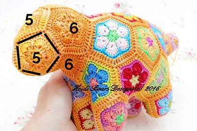 Granny squares dinausor visual from source page 26