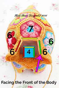 Granny squares dinausor visual from source page 26