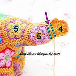 Granny squares dinausor visual from source page 27